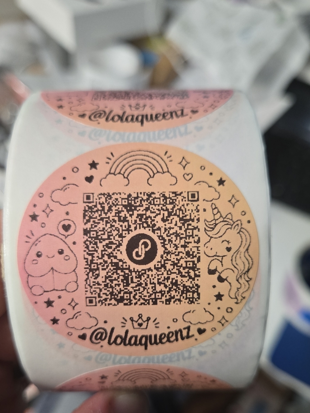 BUY NOW! 100 Thermal Stickers Available in Different Colors  2"Round QRCODE - Picture 2 of 16